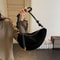 Faux Suede Shoulder Bag for Women Stylish Crossbody Underarm Dumpling Purse