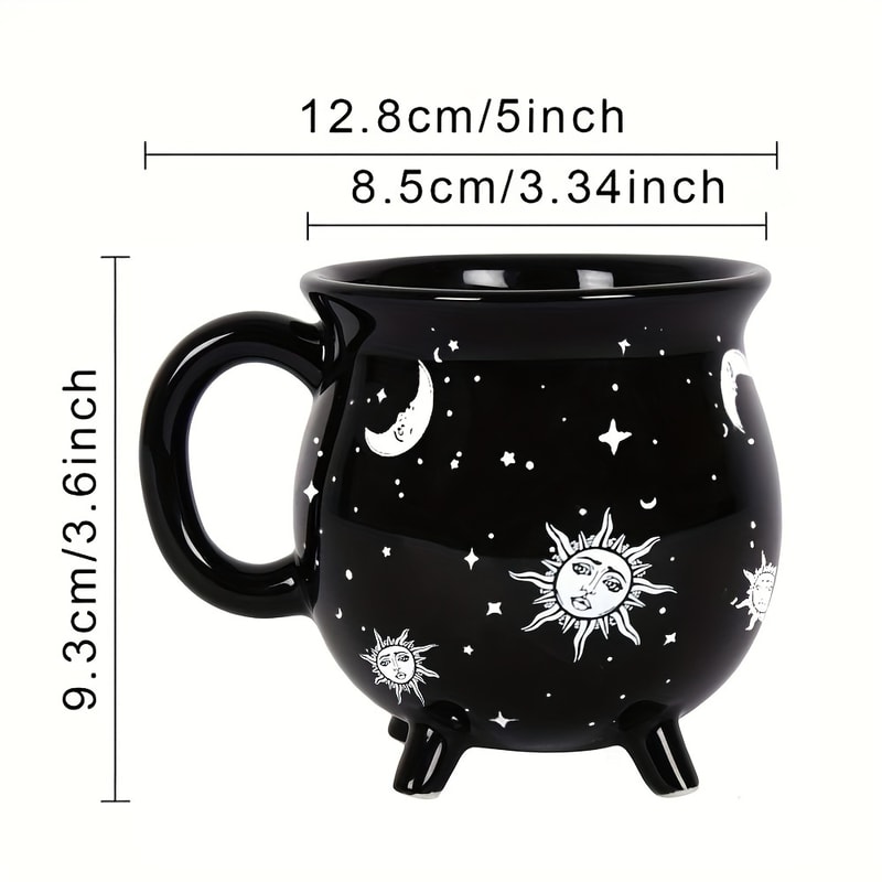 Celestial Sun Moon Stars Coffee Mug Mystical Ceramic Divination Cup For Coffee Tea Lovers 2