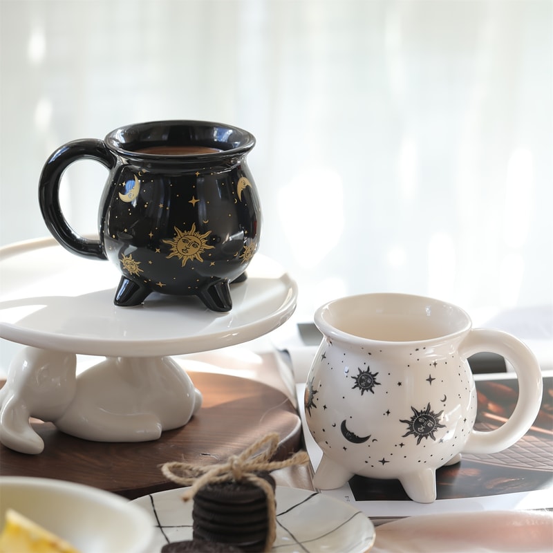 Celestial Sun Moon Stars Coffee Mug Mystical Ceramic Divination Cup For Coffee Tea Lovers 4