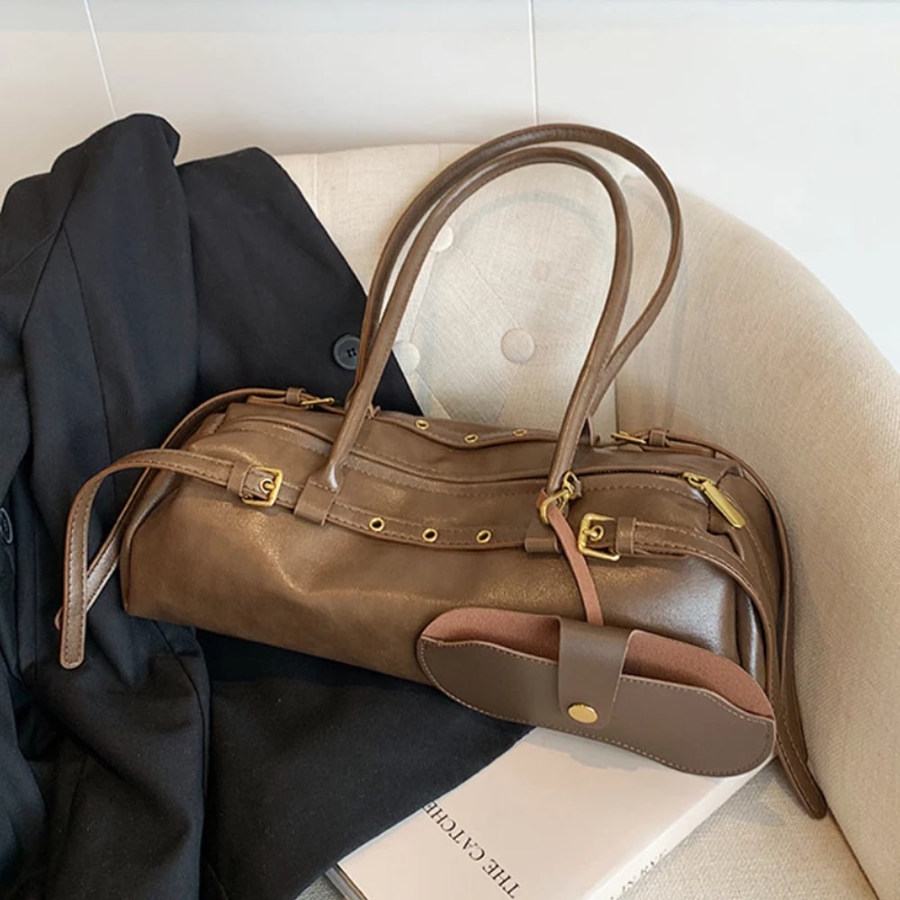 Elegant Large Capacity Shoulder Bag For Women PU Leather Everyday Tote Purse 7