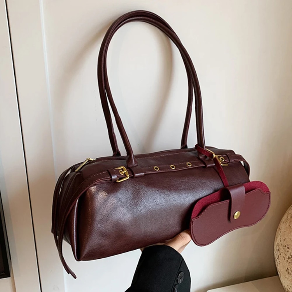 Elegant Large Capacity Shoulder Bag For Women PU Leather Everyday Tote Purse 9