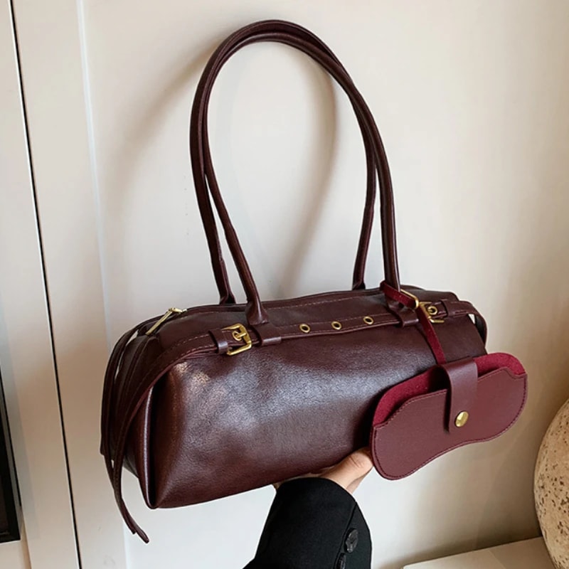 Elegant Large Capacity Shoulder Bag For Women PU Leather Everyday Tote Purse 9