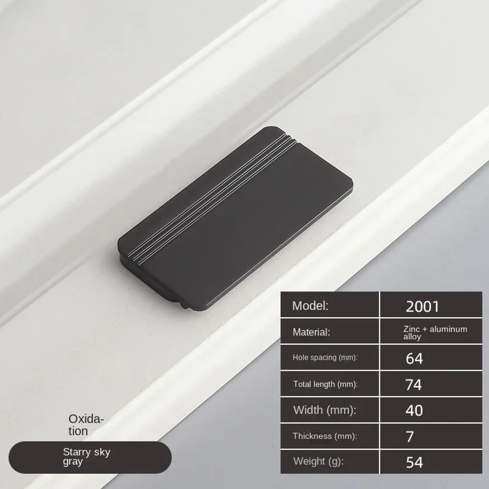 Minimalist Hidden Drawer Pull Handle Aluminum Folding Cabinet Handle