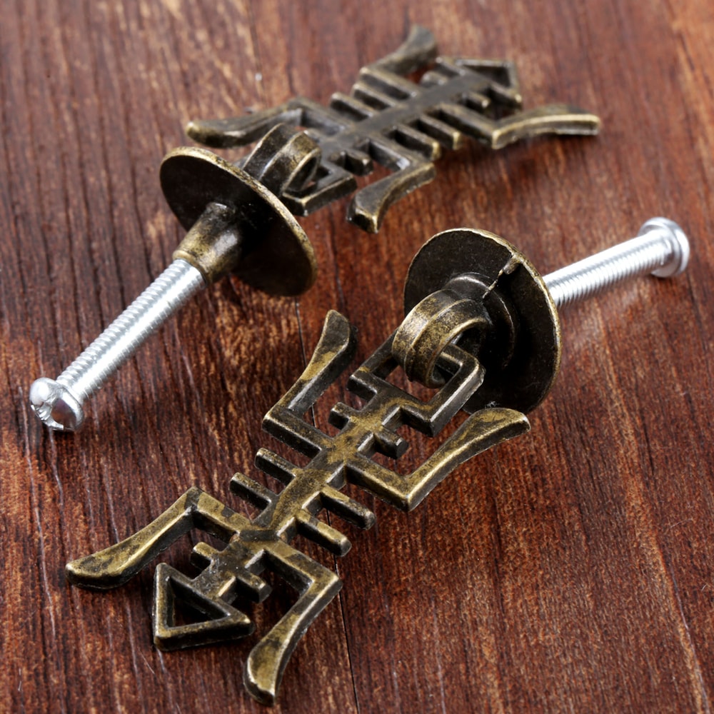 Vintage Antique Bronze Cabinet Pull Knobs for Drawers Jewelry Boxes and Furniture