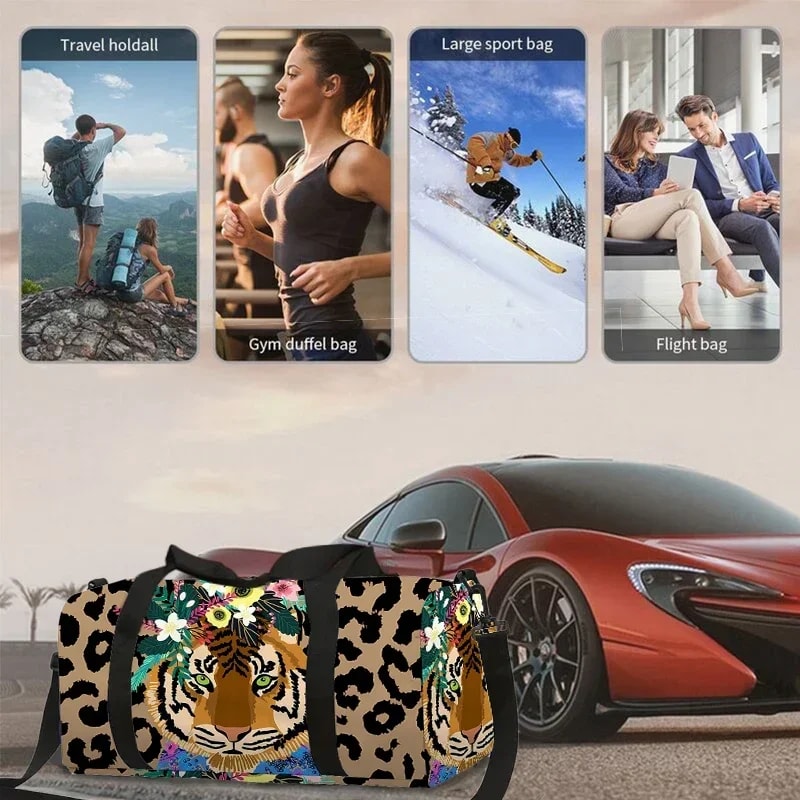 Cartoon Animal Kids Travel Duffel Bag Large Capacity Gym & Overnight Luggage