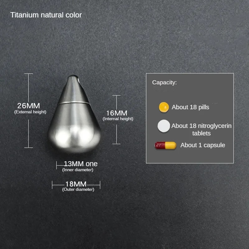 Stainless Steel Mini Pill Case Waterproof Travel Organizer Keychain 6
