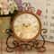 Vintage Retro Iron Table Clock Silent Battery Operated Desk Clock For Home Office Decor 1