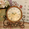 Vintage Retro Iron Table Clock Silent Battery Operated Desk Clock For Home Office Decor 1