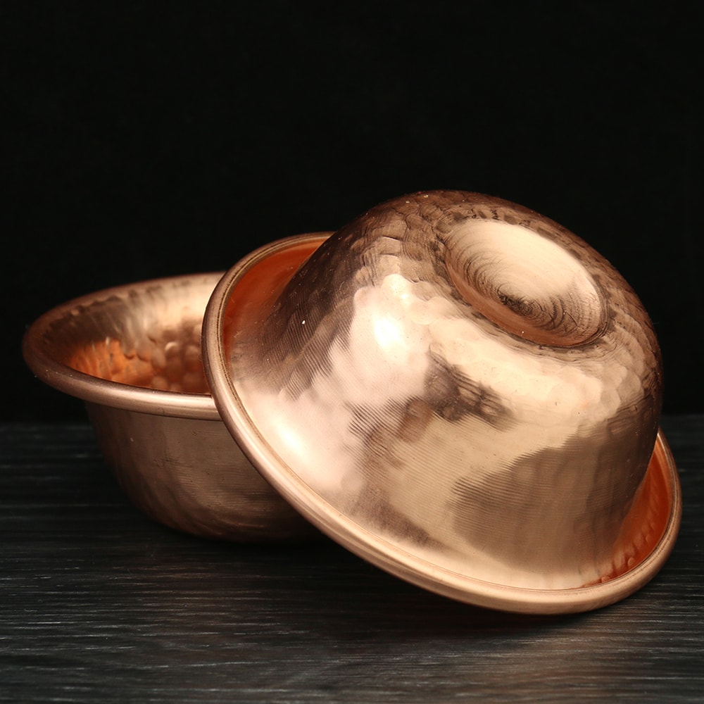 Hand Hammered Copper Offering Bowl For Buddhist Rituals And Meditation Altar Decor 2