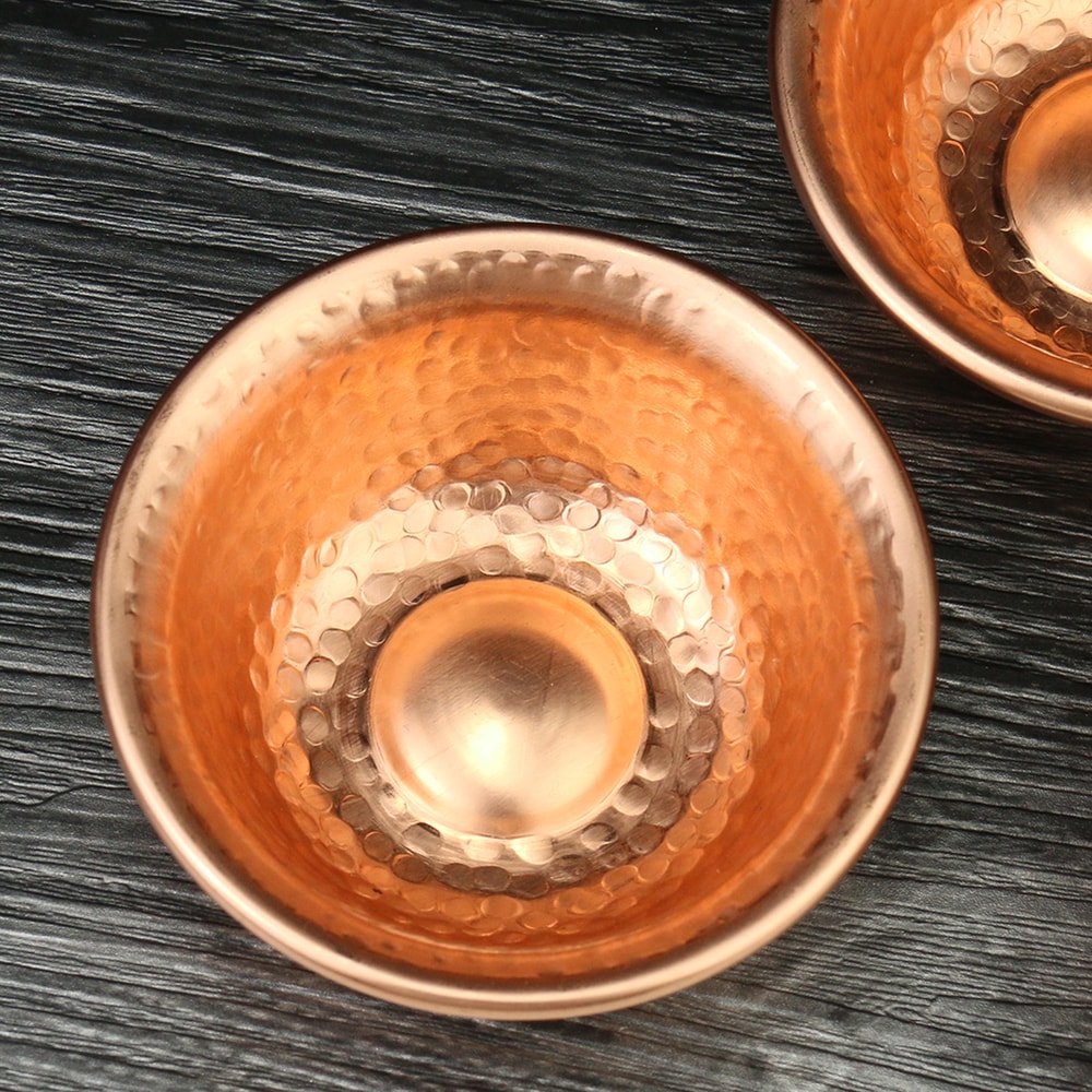 Hand Hammered Copper Offering Bowl For Buddhist Rituals And Meditation Altar Decor 3