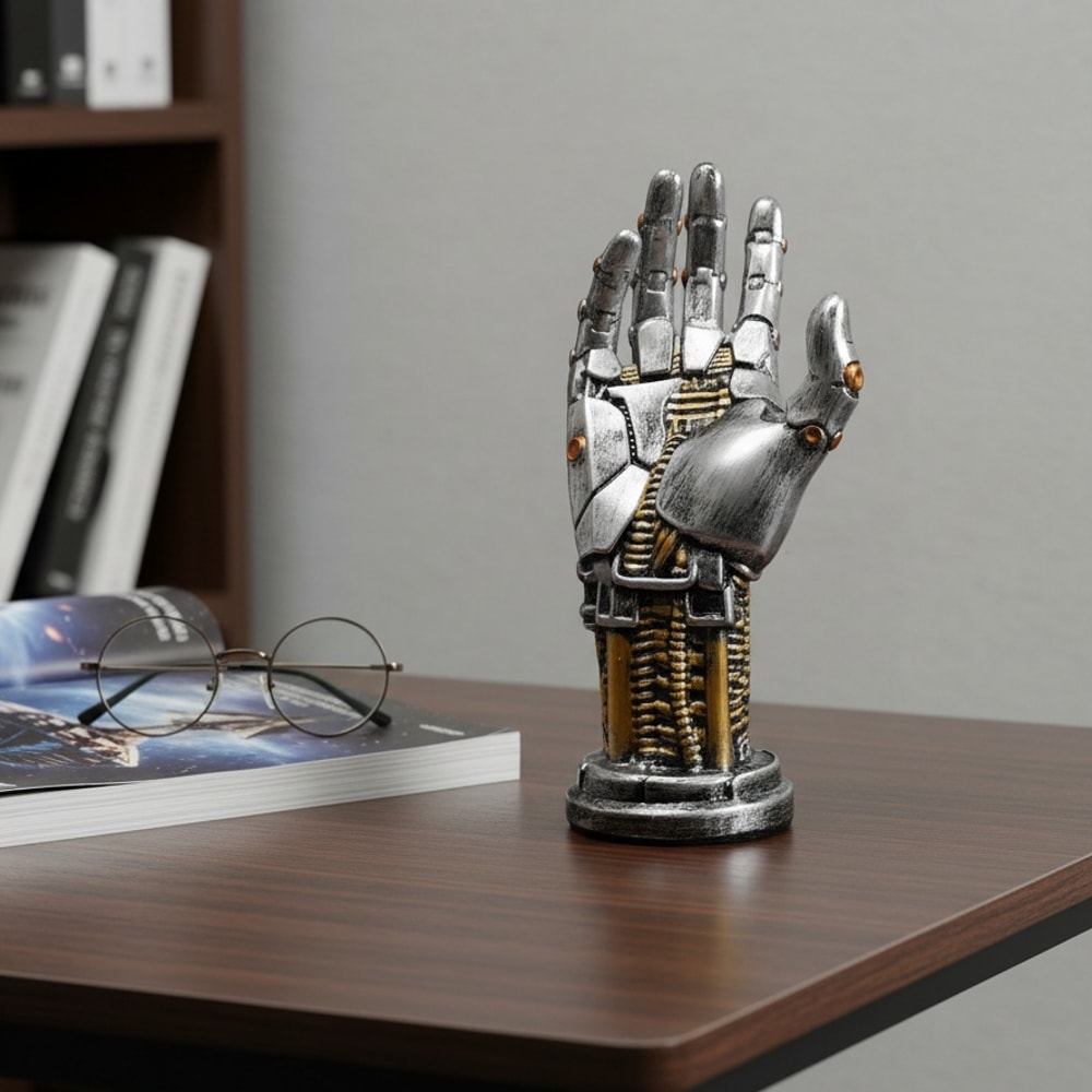 Cyberpunk Robotic Hand Gamepad Holder SciFi Desk Organizer For Controller Phone Keys 3