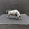 Pure Copper Lucky Bull Figurine Mini Wall Street Bull Statue Decor for Wealth & Success
