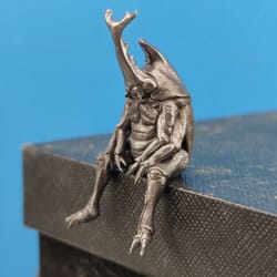 handmade copper rhinoceros beetle model miniature insect figurine for desk car decor