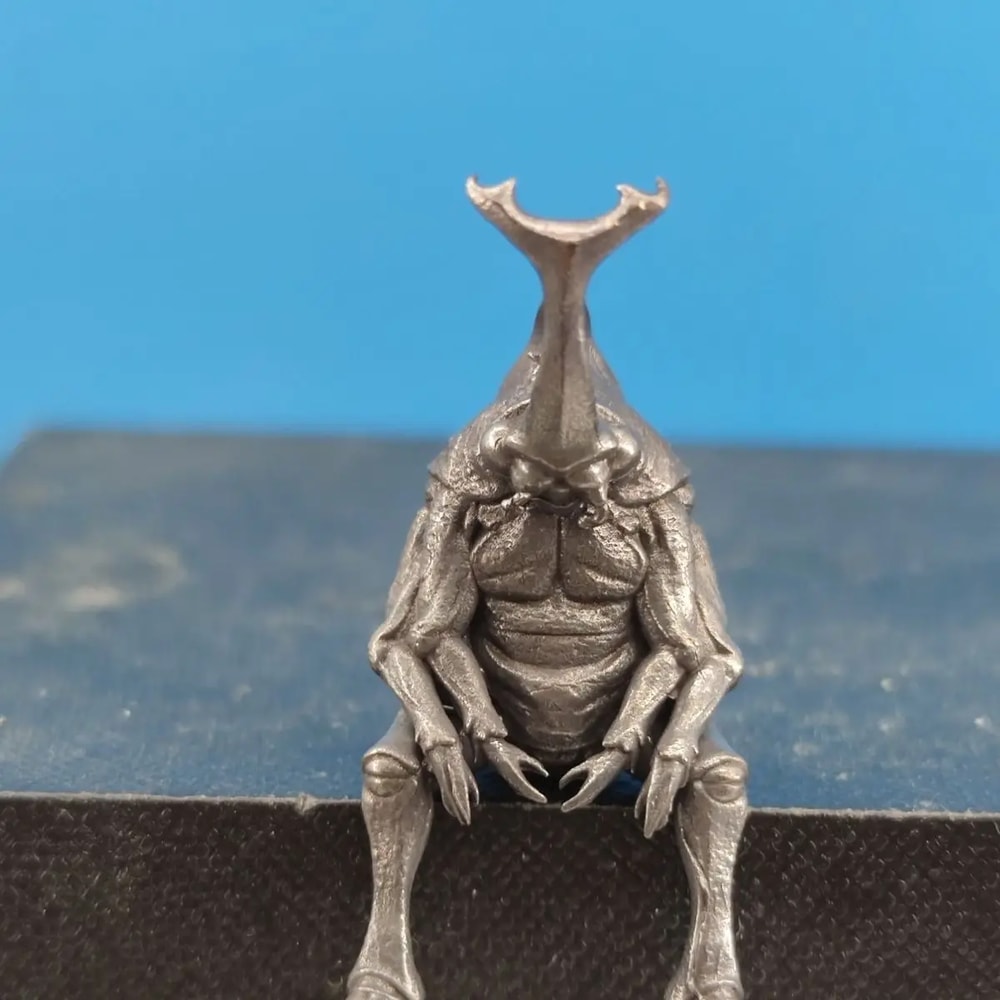Handmade Copper Rhinoceros Beetle Model Miniature Insect Figurine for Desk Car Decor