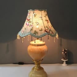 european pearl tassel lampshade cover for table floor lamp – elegant fabric shade