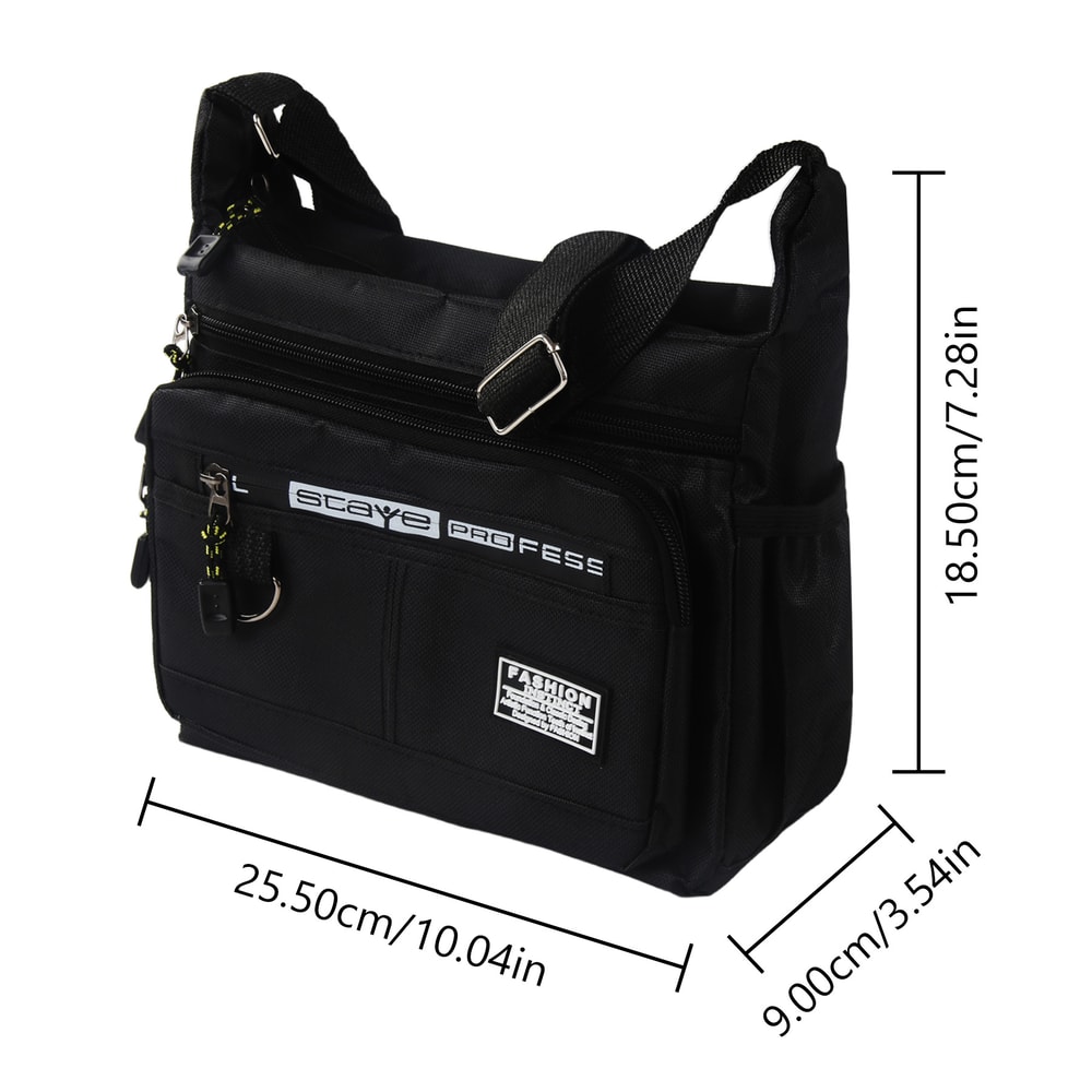 UrbanFlex Oxford Crossbody Messenger Bag With Multi Pocket Storage 3