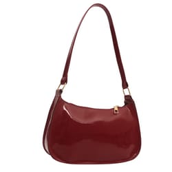 cherry charm pu leather shoulder bag for women casual crossbody handbag