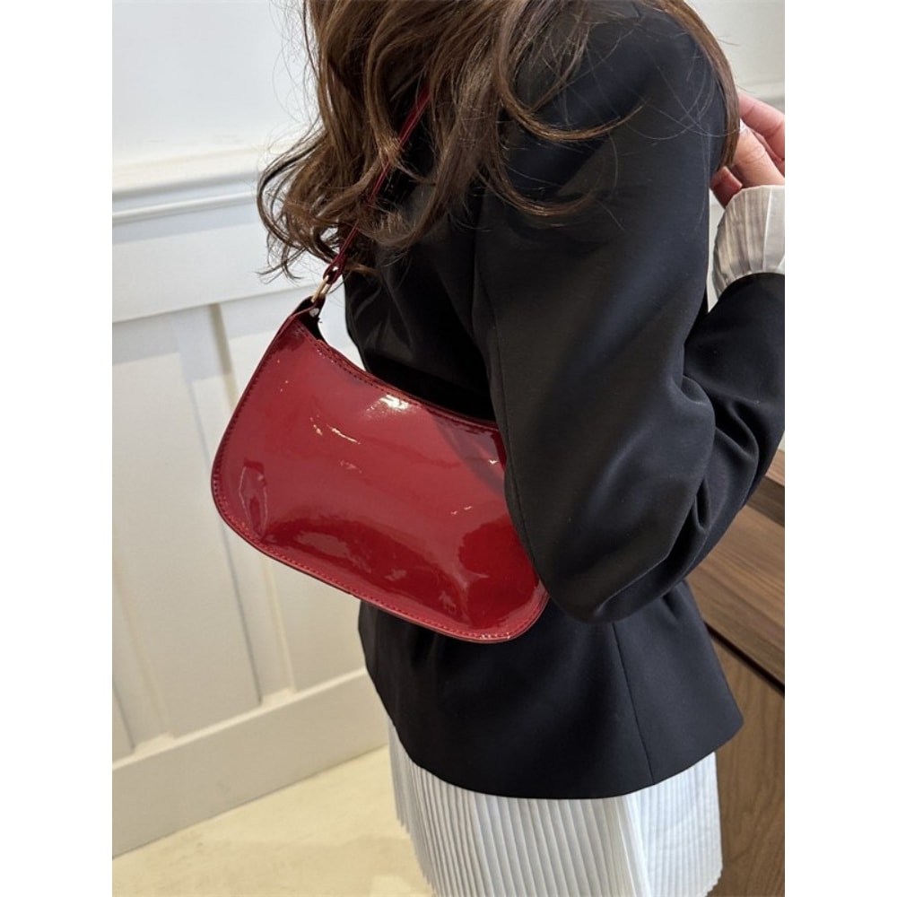 Cherry Charm PU Leather Shoulder Bag For Women Casual Crossbody Handbag 3