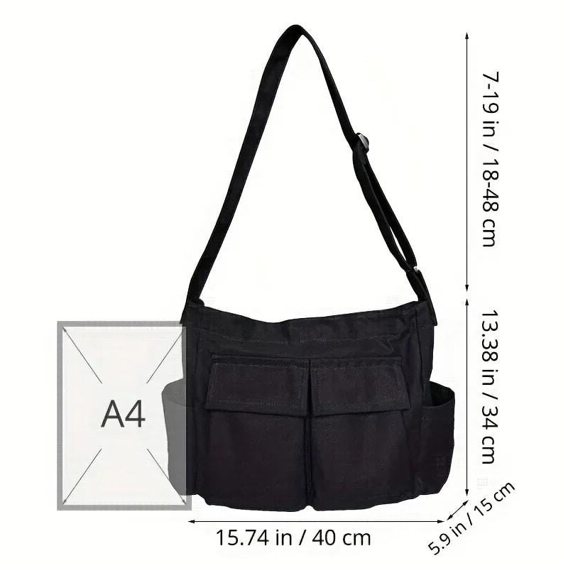 Large Capacity Canvas Messenger Bag For Women Stylish Casual Shoulder Tote 5