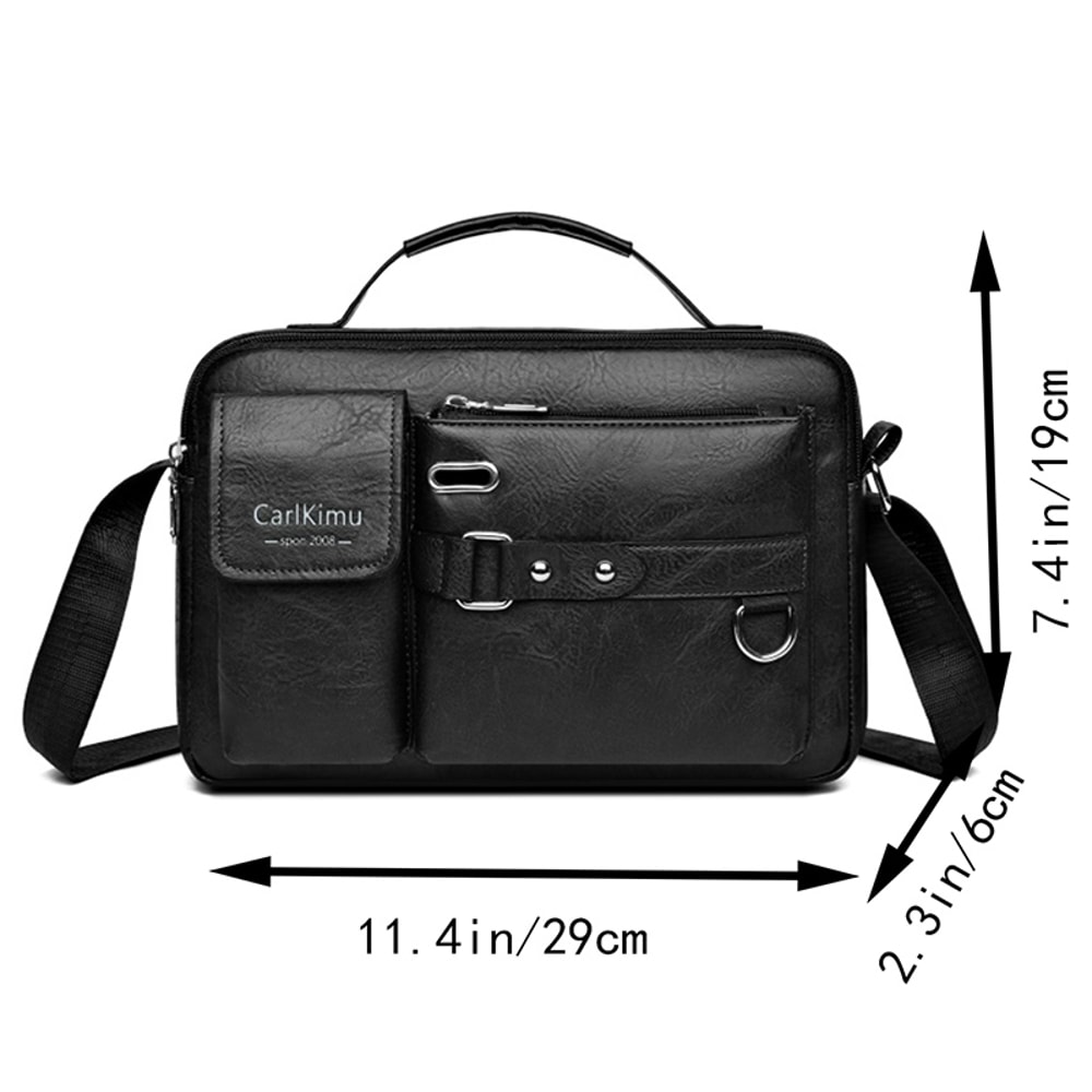Waterproof Messenger Bag For Men Large Capacity Laptop Briefcase Retro Work Shoulder Bag 1