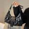 Retro Pleated Hobo Shoulder Bag Stylish Underarm Clutch for Everyday Elegance