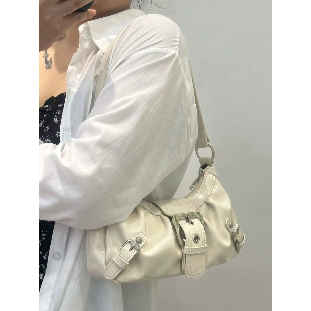 Vintage Leather Shoulder Bag Retro Armpit Purse For Women 6