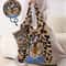 Foldable Leopard Print Shopping Bag Reusable Large Capacity Tote 2