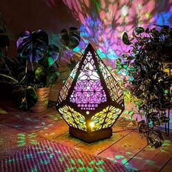 bohemian star projection lamp multicolor led ambient night light for bedroom decor