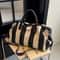 Vintage Striped Weekender Travel Bag Large Capacity Crossbody Shoulder Tote For Women 1