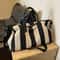 Vintage Striped Weekender Travel Bag Large Capacity Crossbody Shoulder Tote For Women 2