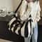 Vintage Striped Weekender Travel Bag Large Capacity Crossbody Shoulder Tote For Women 0
