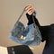 Vintage Denim Tote Bag for Women Large Capacity Shoulder Crossbody Everyday Bag
