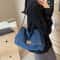 Vintage Denim Tote Bag for Women Large Capacity Shoulder Crossbody Everyday Bag