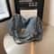 Vintage Denim Tote Bag for Women Large Capacity Shoulder Crossbody Everyday Bag