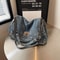 Vintage Denim Tote Bag for Women Large Capacity Shoulder Crossbody Everyday Bag