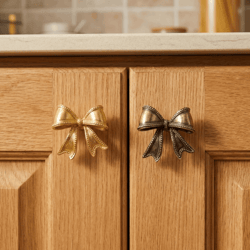 vintage bow tie brass cabinet handles gold drawer pulls for wardrobes & cupboards