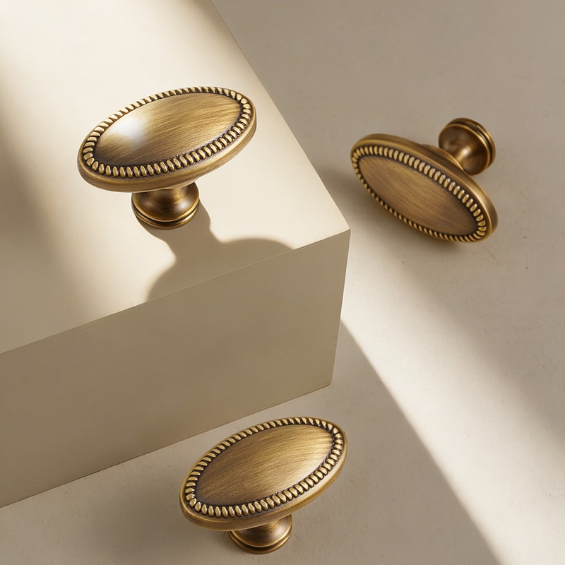 Solid Brass Vintage Cabinet Handles French Style Drawer Knobs 2