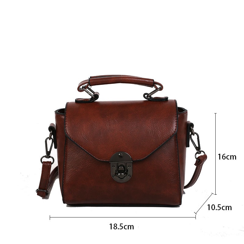 Elegant Lock Mini Crossbody Bag PU Leather Handbag for Women