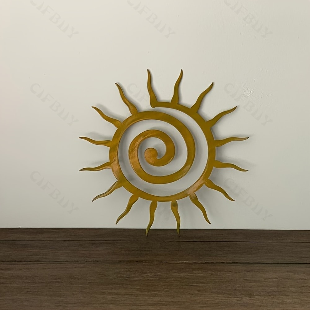 Antique Coiled Star Metal Wall Sculpture For Outdoor Wall Decor Rustic Garden Accent 0