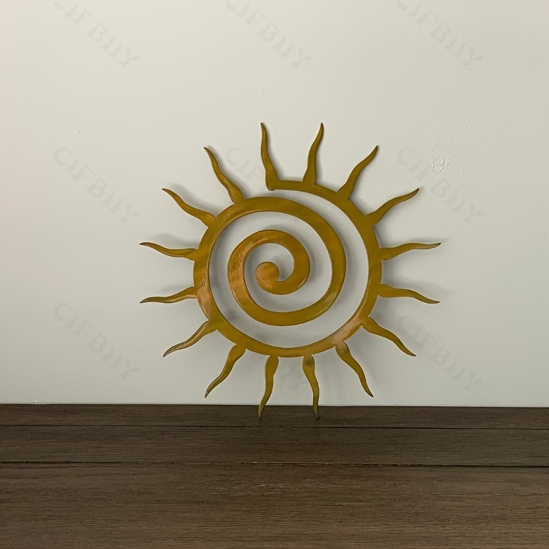 Antique Coiled Star Metal Wall Sculpture For Outdoor Wall Decor Rustic Garden Accent 0