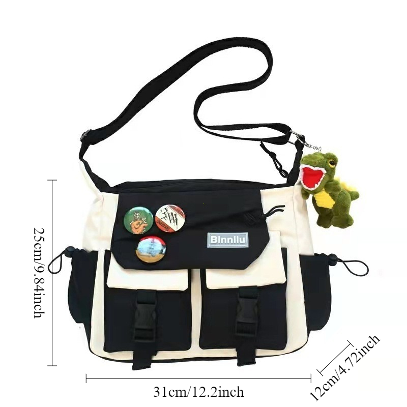 Canvas Crossbody Bag For Women Casual Messenger School Shoulder Bag 3