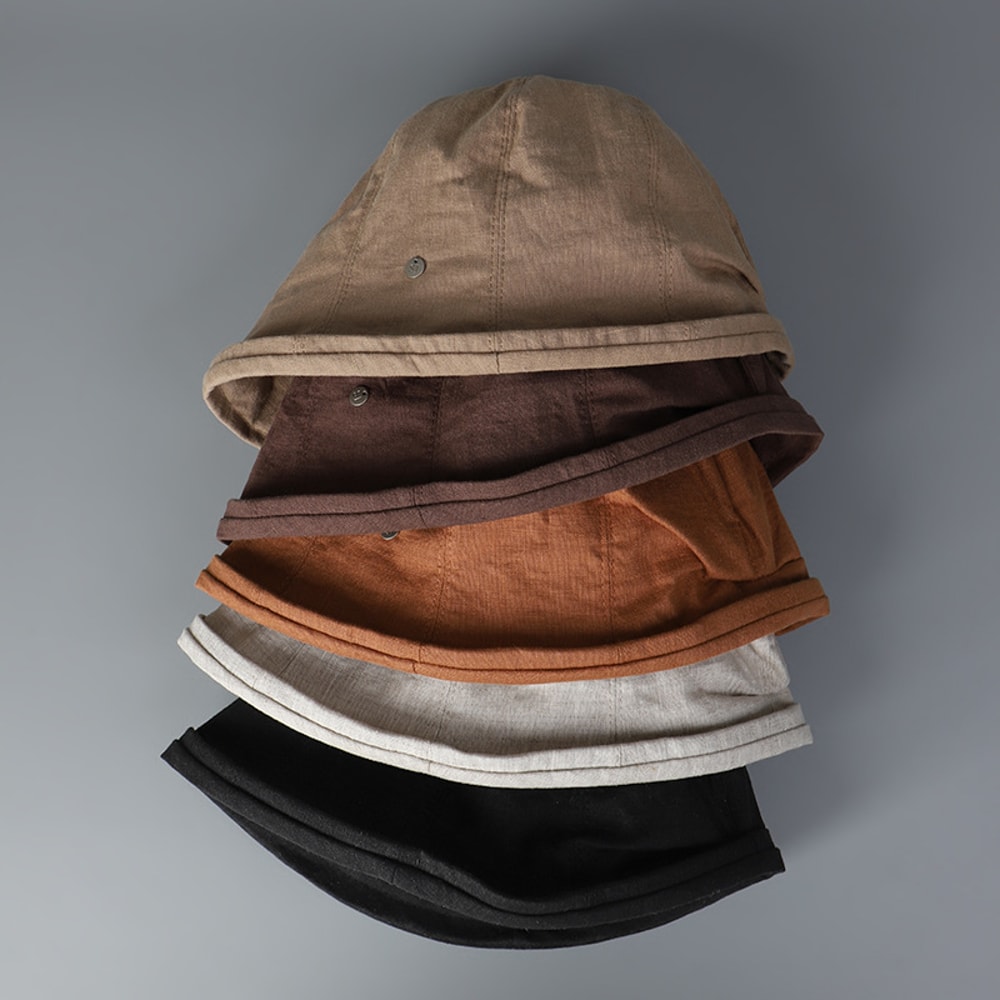 Foldable Linen Sun Hat For Women Wide Brim Bucket Hat For Beach Travel 0