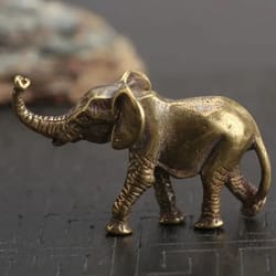 handcrafted brass elephant figurine lucky mini elephant decor for home and desk