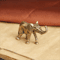Handcrafted Brass Elephant Figurine Lucky Mini Elephant Decor for Home and Desk