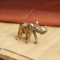 Handcrafted Brass Elephant Figurine Lucky Mini Elephant Decor for Home and Desk
