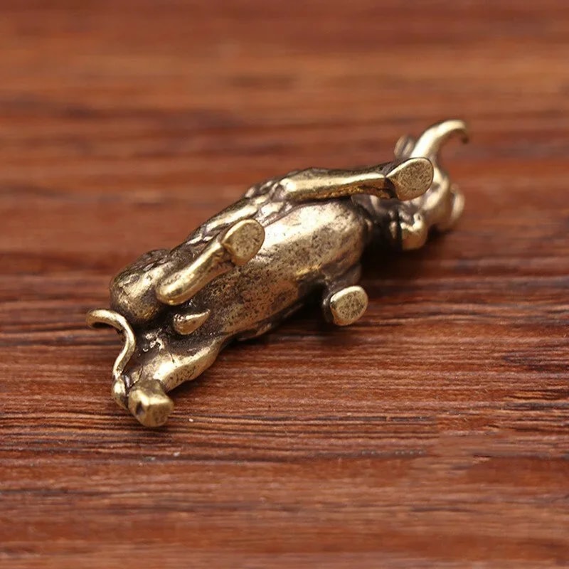 Brass Bull Statue Feng Shui Wealth Attracting Decor For Desk And Home 2