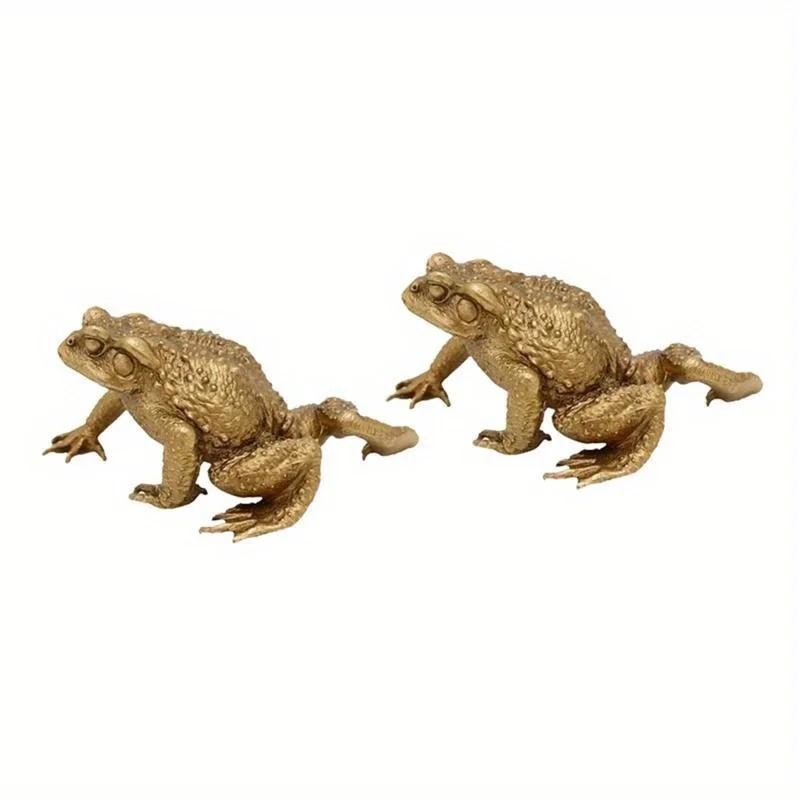 Feng Shui Money Toad Brass Statue Lucky Wealth Decor For Home Office 3