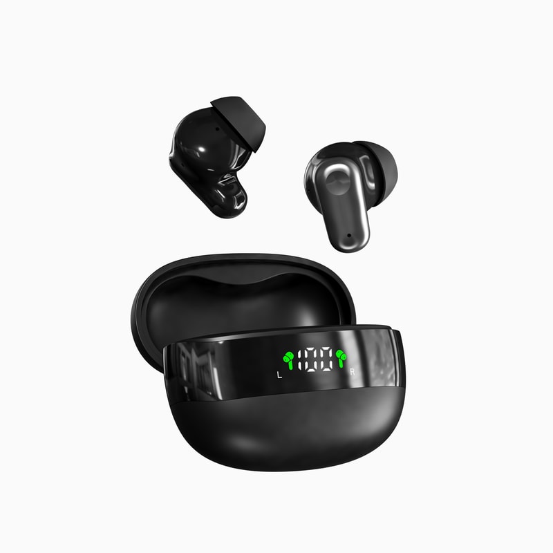 SmartTouch Wireless Earbuds with LED Display & Noise Cancellation