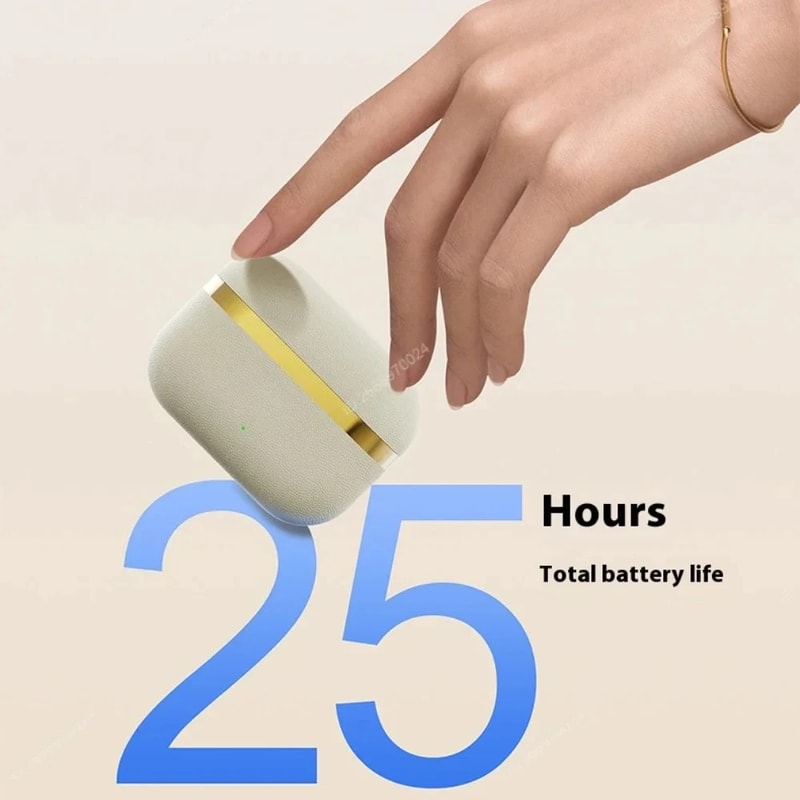 LeatherTouch Wireless Bluetooth Earbuds with Noise Cancellation & Long Battery Life