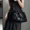 Vintage Black Shoulder Bag Chic Harajuku Crossbody Purse For Women 3